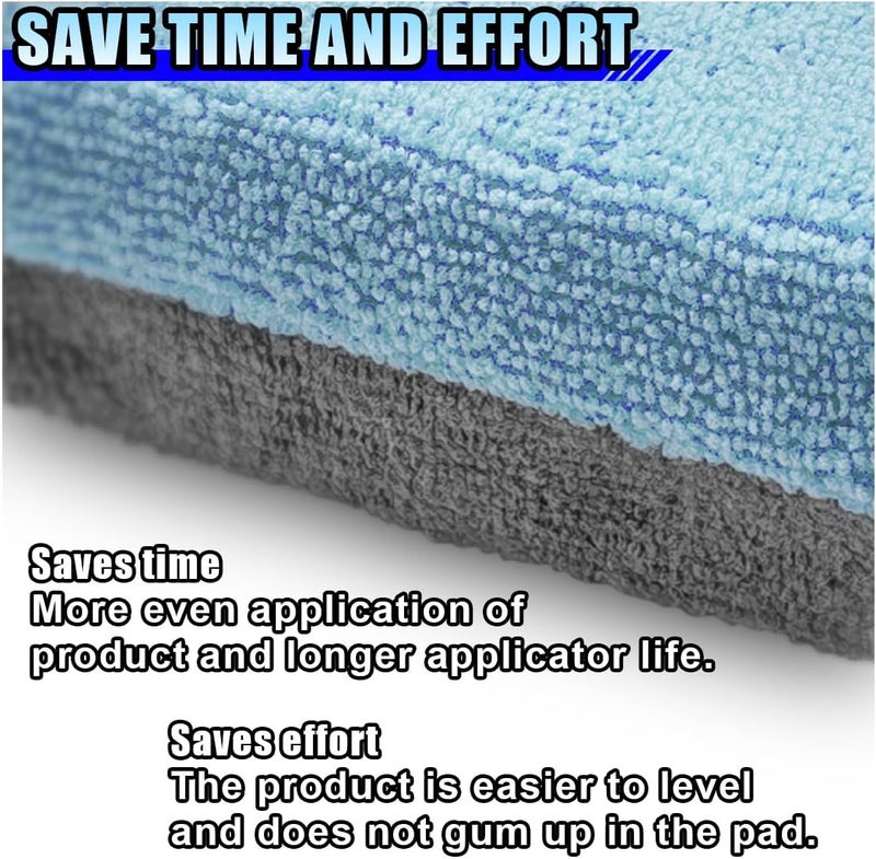 LHDOS 12PCS Ceramic Coating Applicator Sponge, 4.13'' x 1.84'' Microfiber Car Detailing Applicator Pad, Rectangular Car Foam Cleaning Pad, Auto Polishing Pad for Wax, Paint, Sealant (Blue) - Image 4
